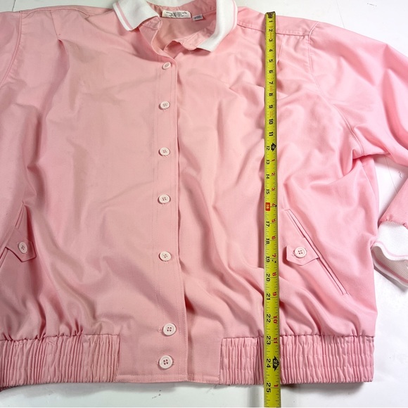 Vintage 80s Jacket Womens size 18 Pink Button Front Made in USA - Picture 6 of 11